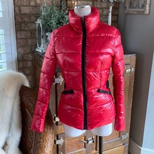 RINO AND PELLE RED & BLACK SNOWBOARDING JACKET PUFFER COAT 34 EXCELLENT